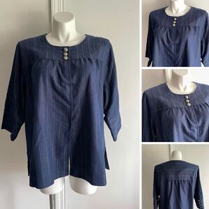 Denim Blue Top, Size 3X, Maggie & Max